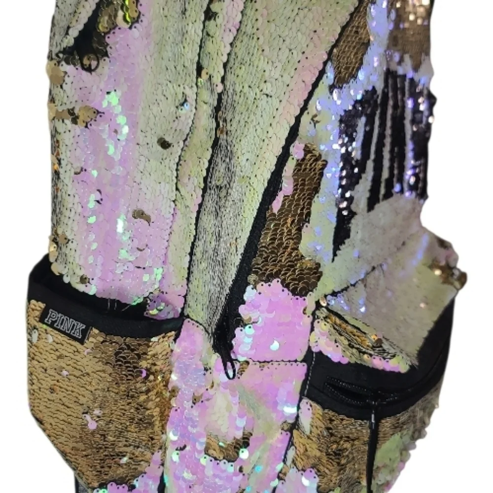 PINK VS Victoria's Secret Limited Edition Bling Sequin Large Campus Backpack Bag - Picture 3 of 13
